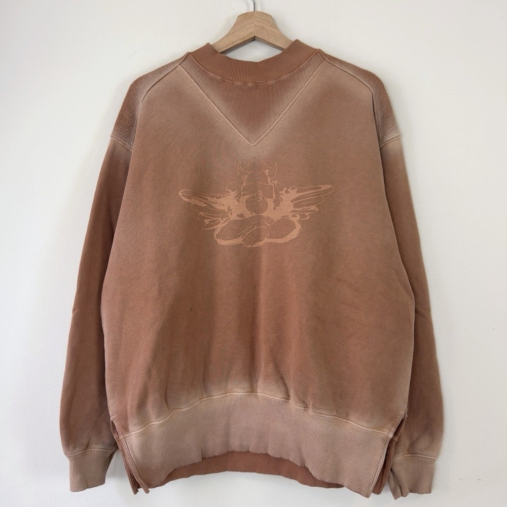 Boys Lie Streetwear Flower Nature Brown Faded Sweatshirt USA - OSFA